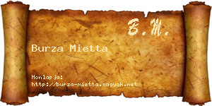 Burza Mietta névjegykártya